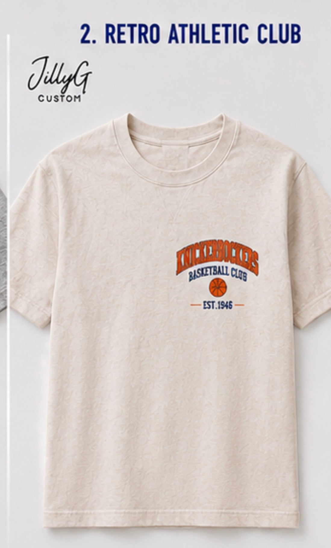 Vintage Retro Knick5 men’s crew neck tshirts ….customize your own phrase or name