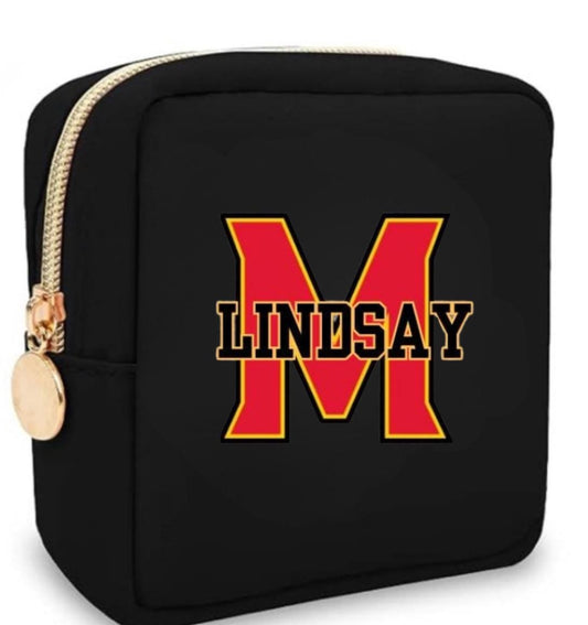 PERSONALIZED COLLEGE LOGO OR MONOGRAM MINI COSMETIC CASE