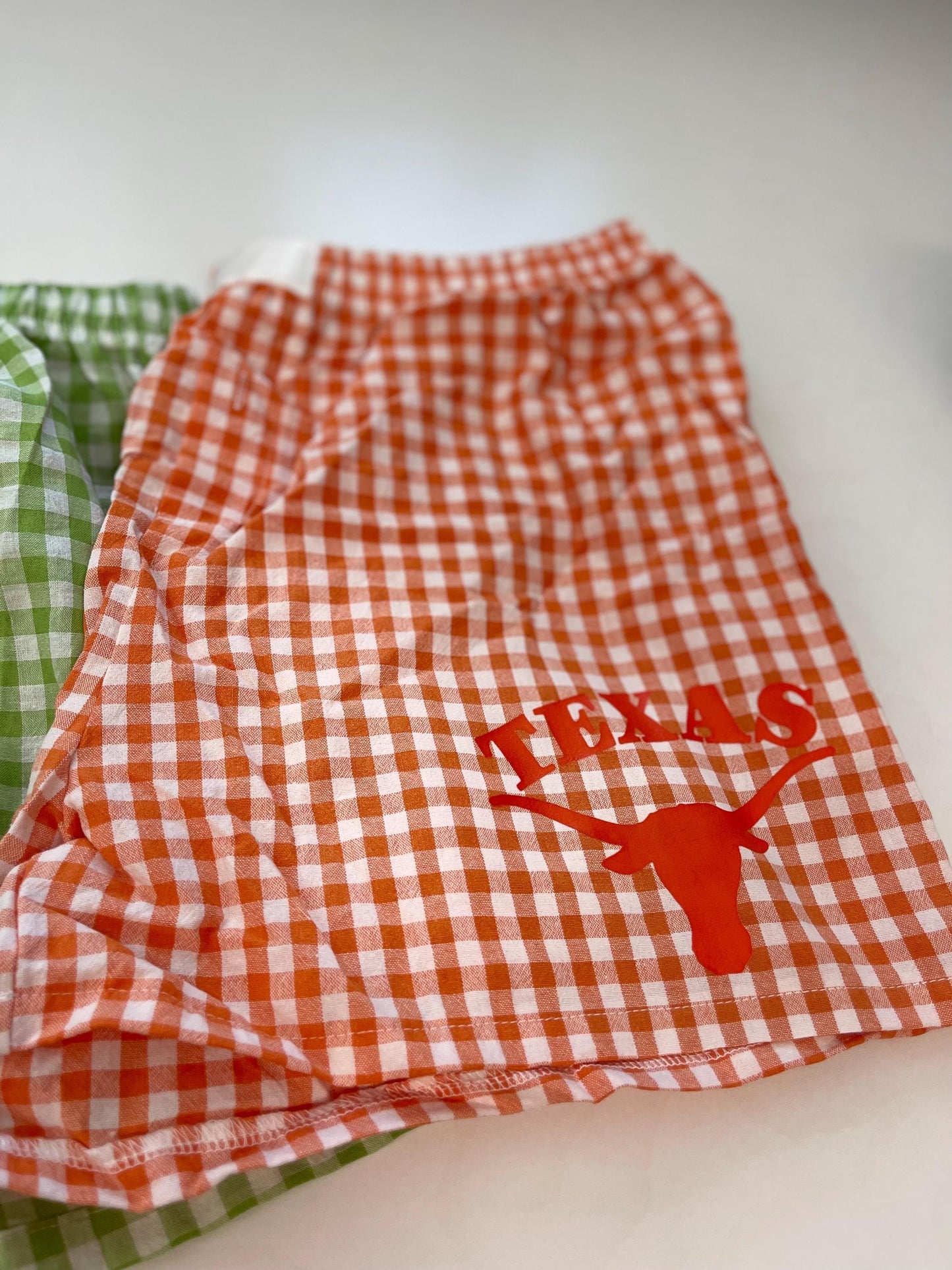 GINGHAM BOXER SHORTS COLLEGE TEAM CAMP CUSTOMIZABLE