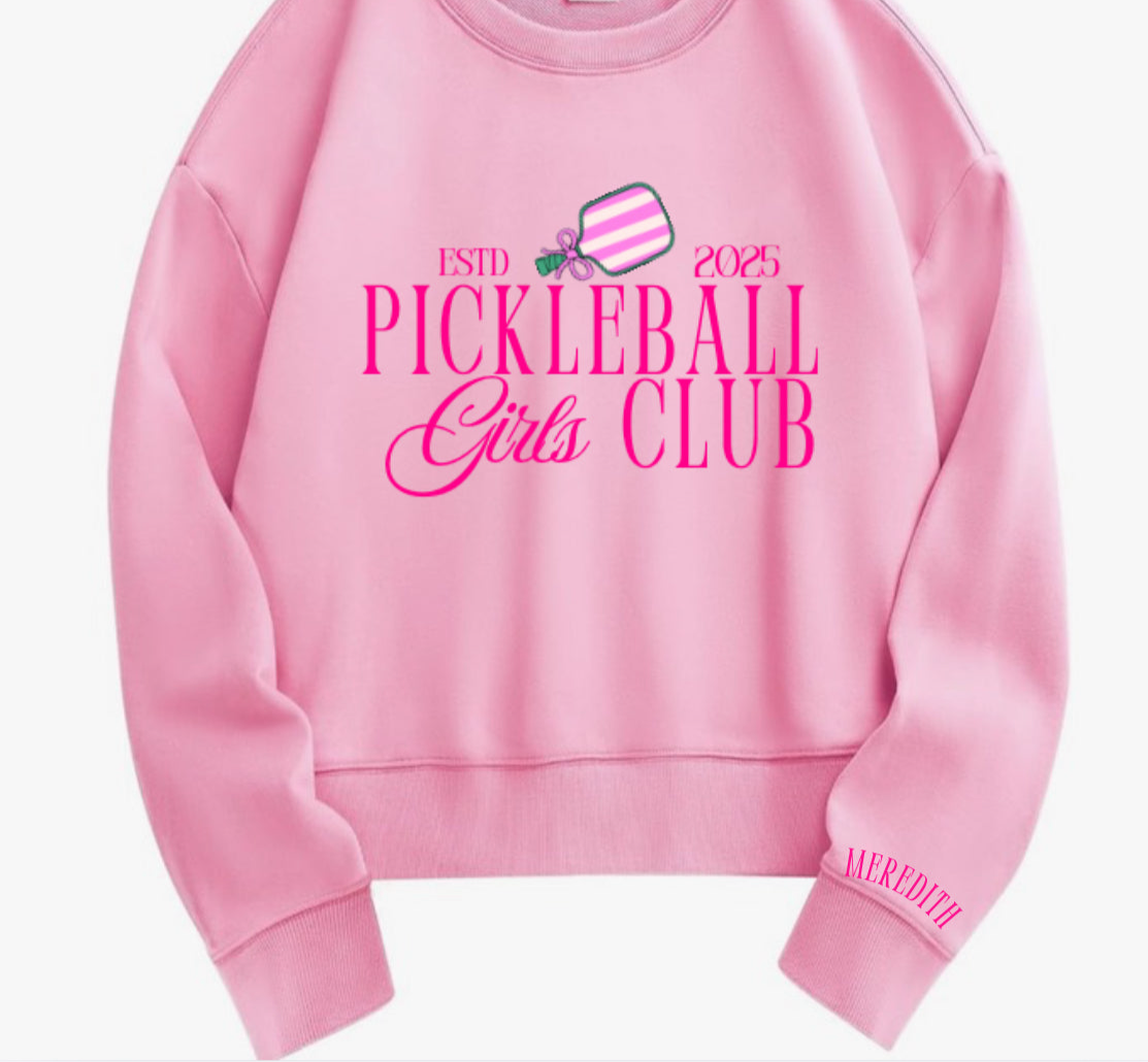 PICKLEBALL "GIRLS CLUB" CREWNECK SWEATSHIRT