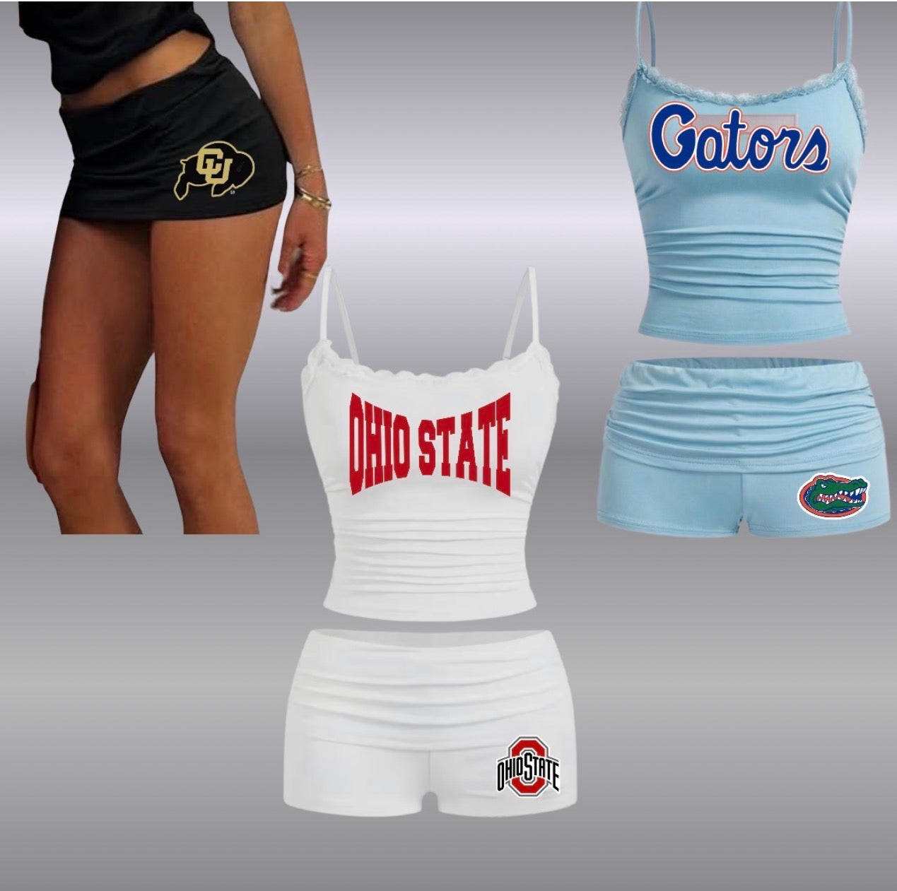 CUSTOM COLLEGE THONG, BOY SHORTS OR CAMI SET