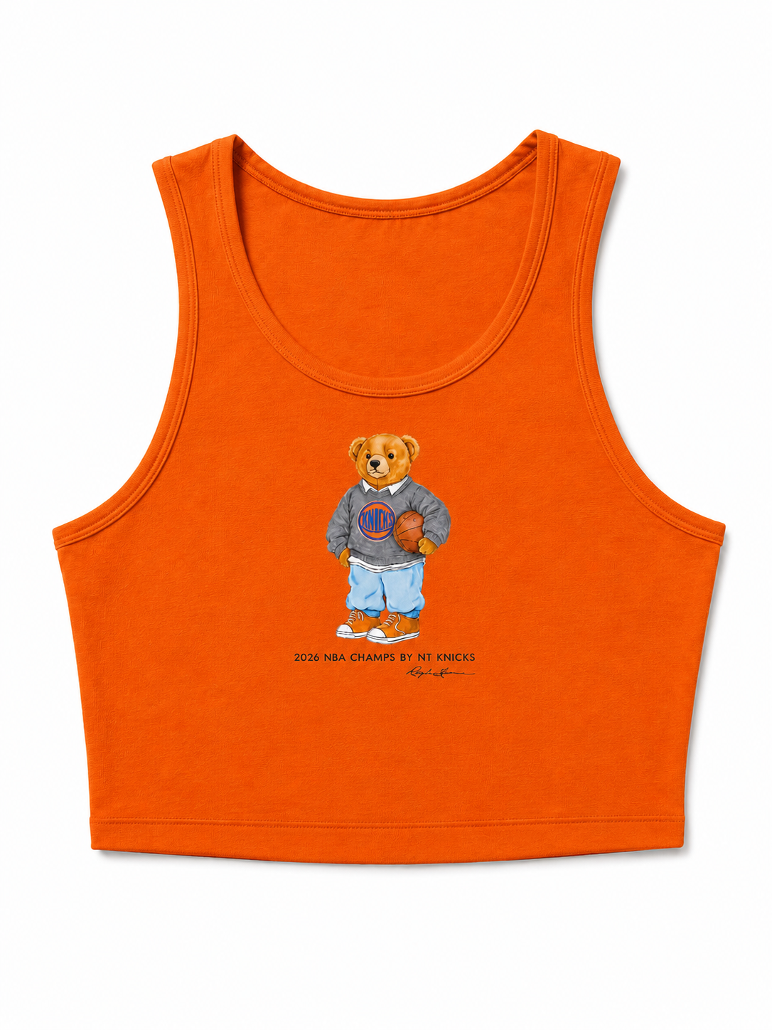 Knicks or any team  BEAR SWEATSHIRT OR tank top or tee adults. Kids, infants