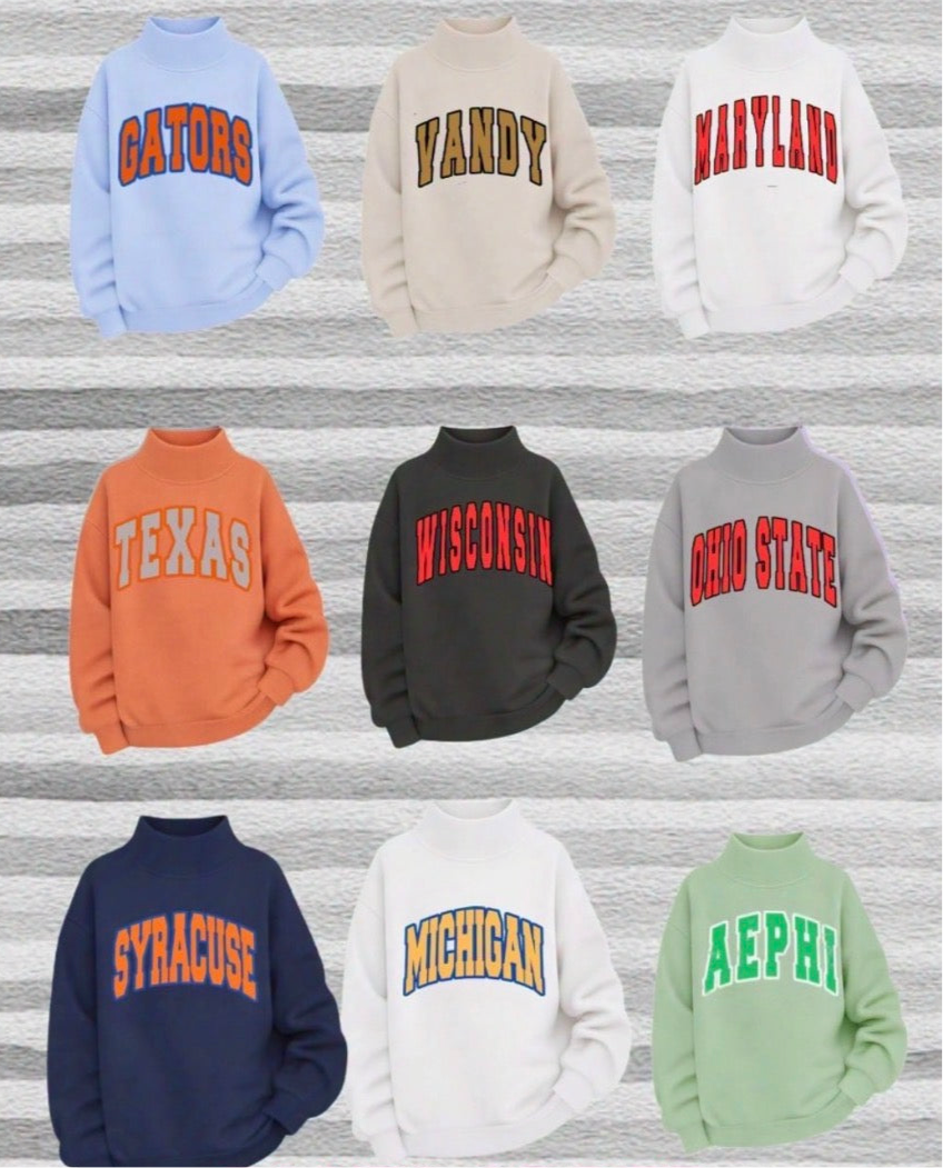 MOCK NECK OVERSIZED SWEATSHIRT PARKE STYLE CUSTOMIZABLE