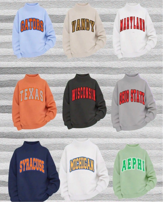 MOCK NECK OVERSIZED SWEATSHIRT PARKE STYLE CUSTOMIZABLE
