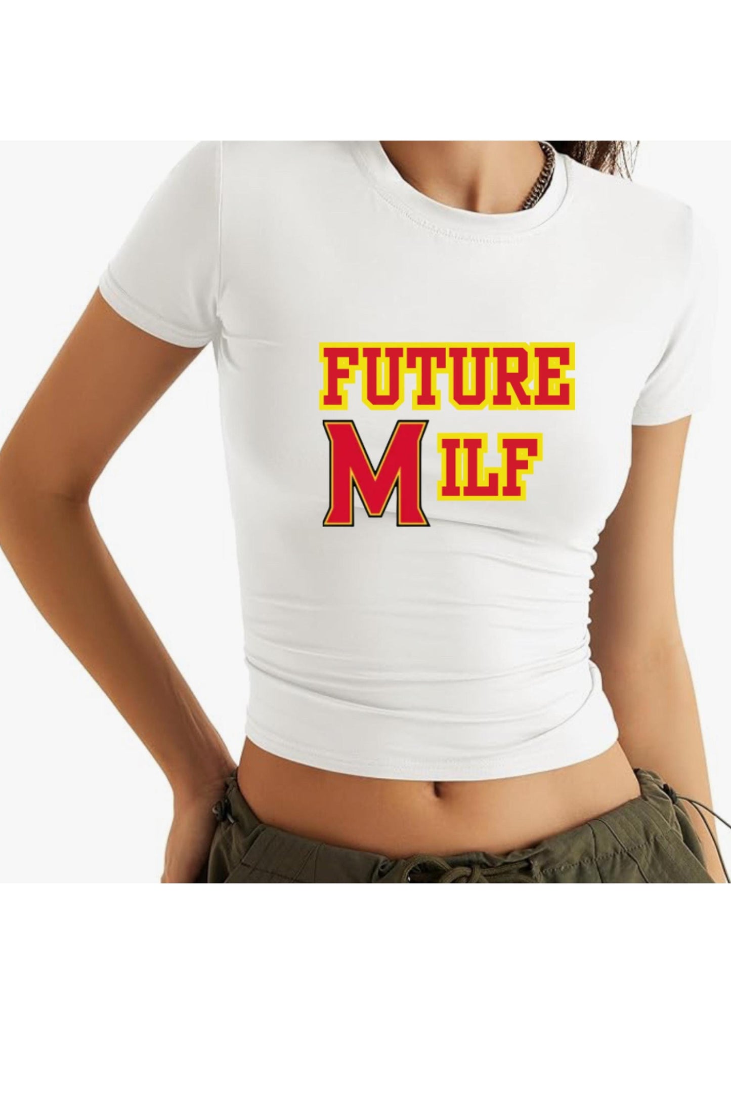 FUTURE MILF CROPPED BABY TEE COLLEGE