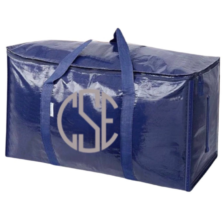 Personalized Dorm Packing Bags | College Move-In Storage Set 29”| Custom Name or Monogram | Senior Graduation Gift | Preppy Jumbo Storage Tote (dance team, bridal/bachelorette weekend