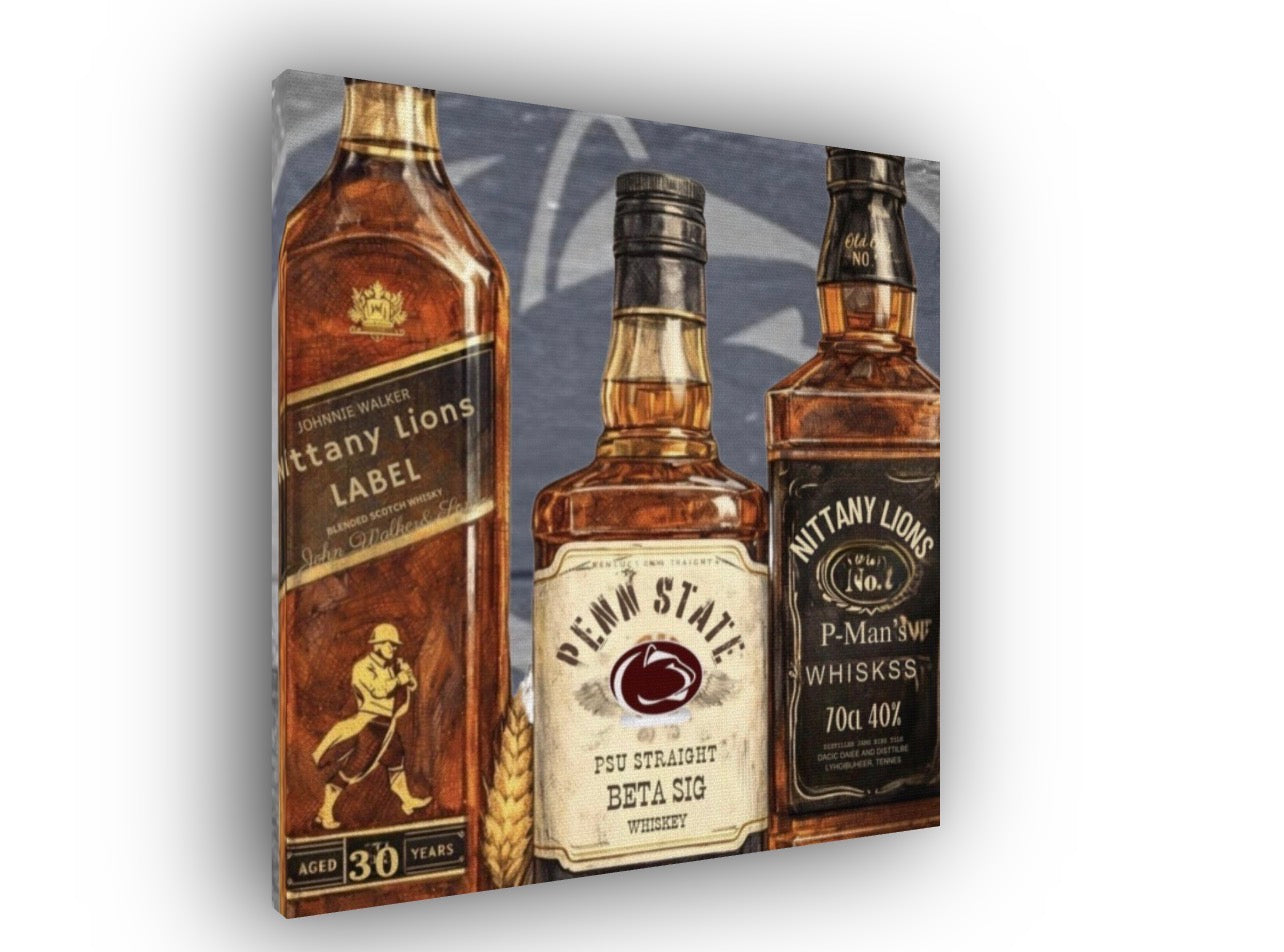 Bourbon Whiskey Artwork Mixed Media College PRINT on paper / Dorm Decor and Graduation Gift