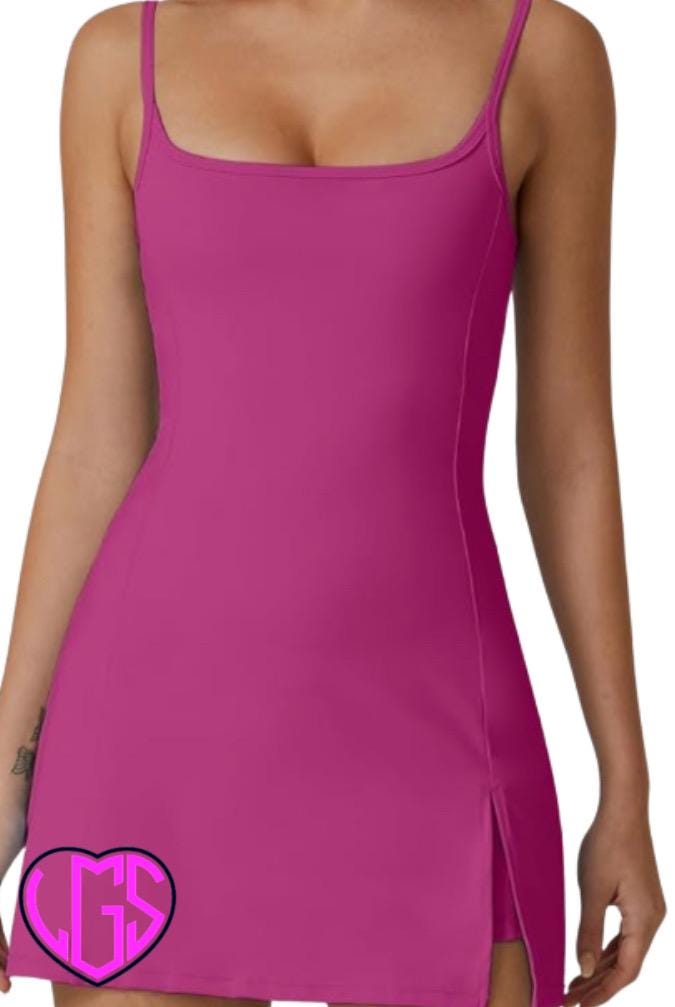 MONOGRAM PICKLEBALL SPAGHETTI TANK DRESS
