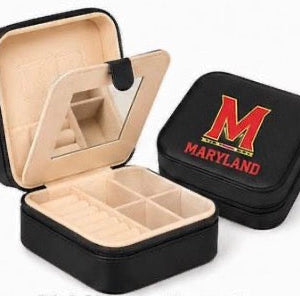 Personalized travel jewelry box with zipper