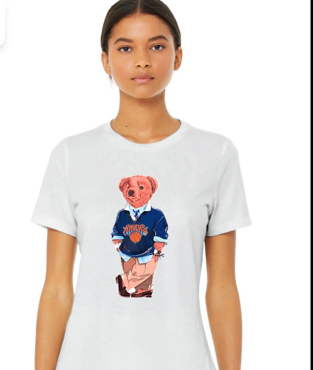 Knicks or any team  BEAR SWEATSHIRT OR tank top or tee adults. Kids, infants