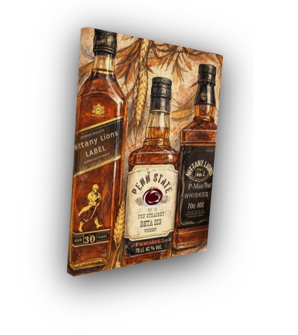 Bourbon Whiskey Artwork Mixed Media College PRINT on paper / Dorm Decor and Graduation Gift