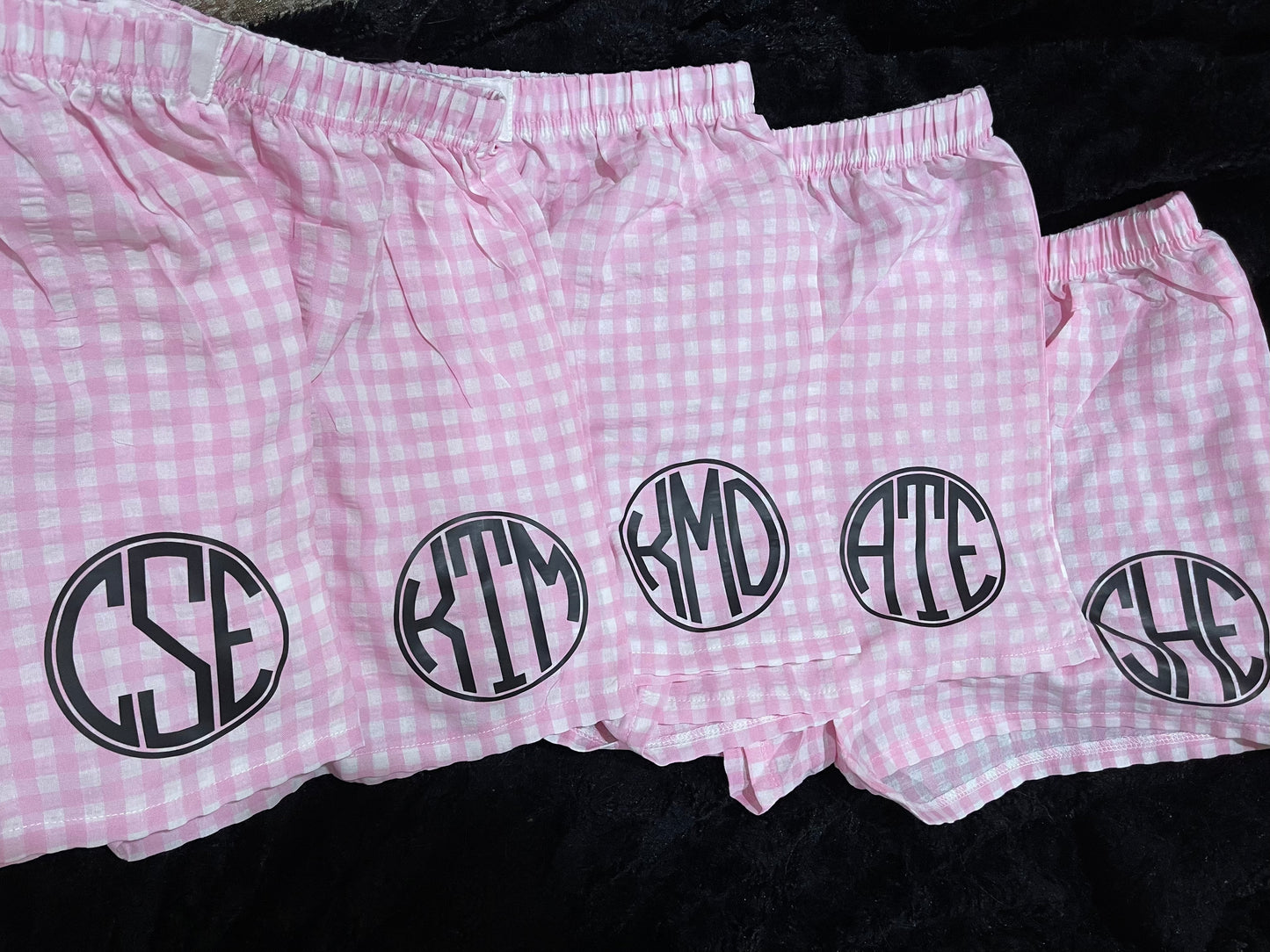 GINGHAM BOXER SHORTS COLLEGE TEAM CAMP CUSTOMIZABLE