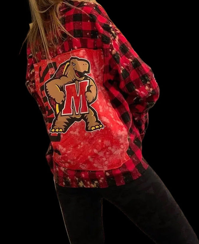 PATCHED VINTAGE COLLEGE FLANNELS