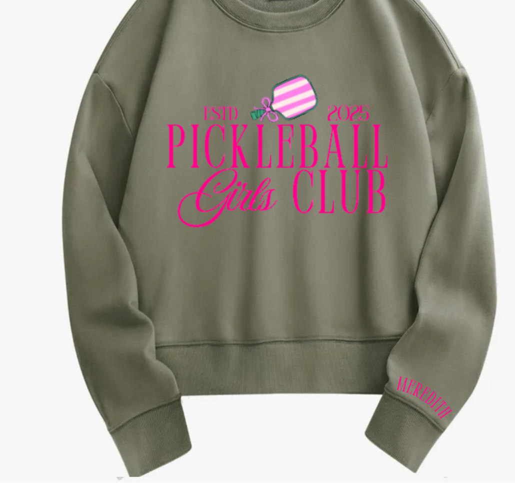 PICKLEBALL "GIRLS CLUB" CREWNECK SWEATSHIRT