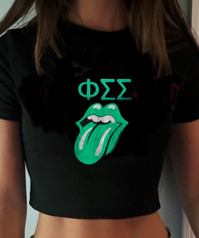 CUSTOM CROPPED BABY TEE COLLEGE SPORT TEAM CAMP LOGO ADULT & KID