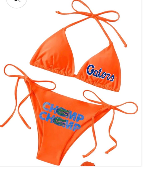 Design your own tailgate college bikini (Triangle top and bottom)