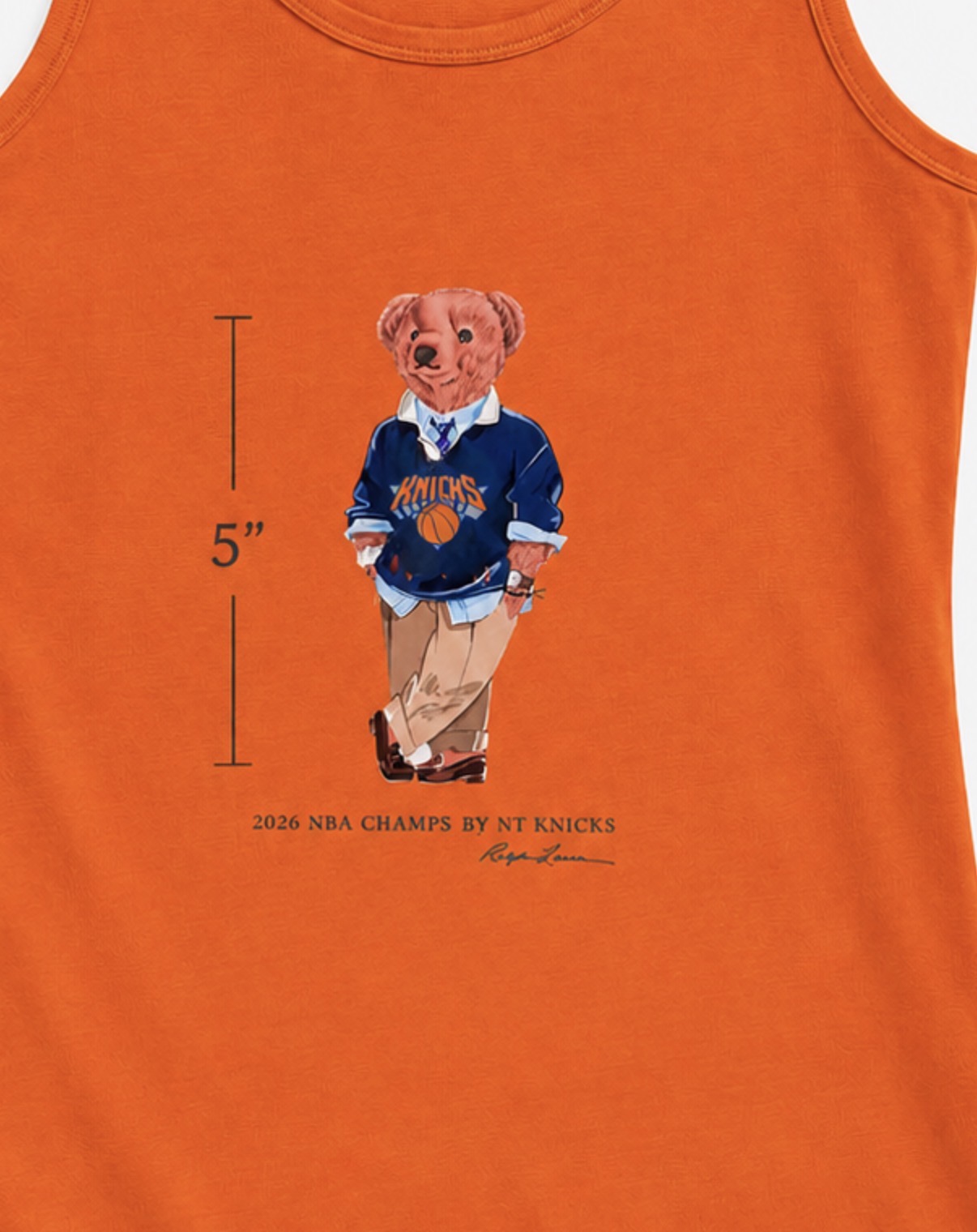 Knicks or any team  BEAR SWEATSHIRT OR tank top or tee adults. Kids, infants