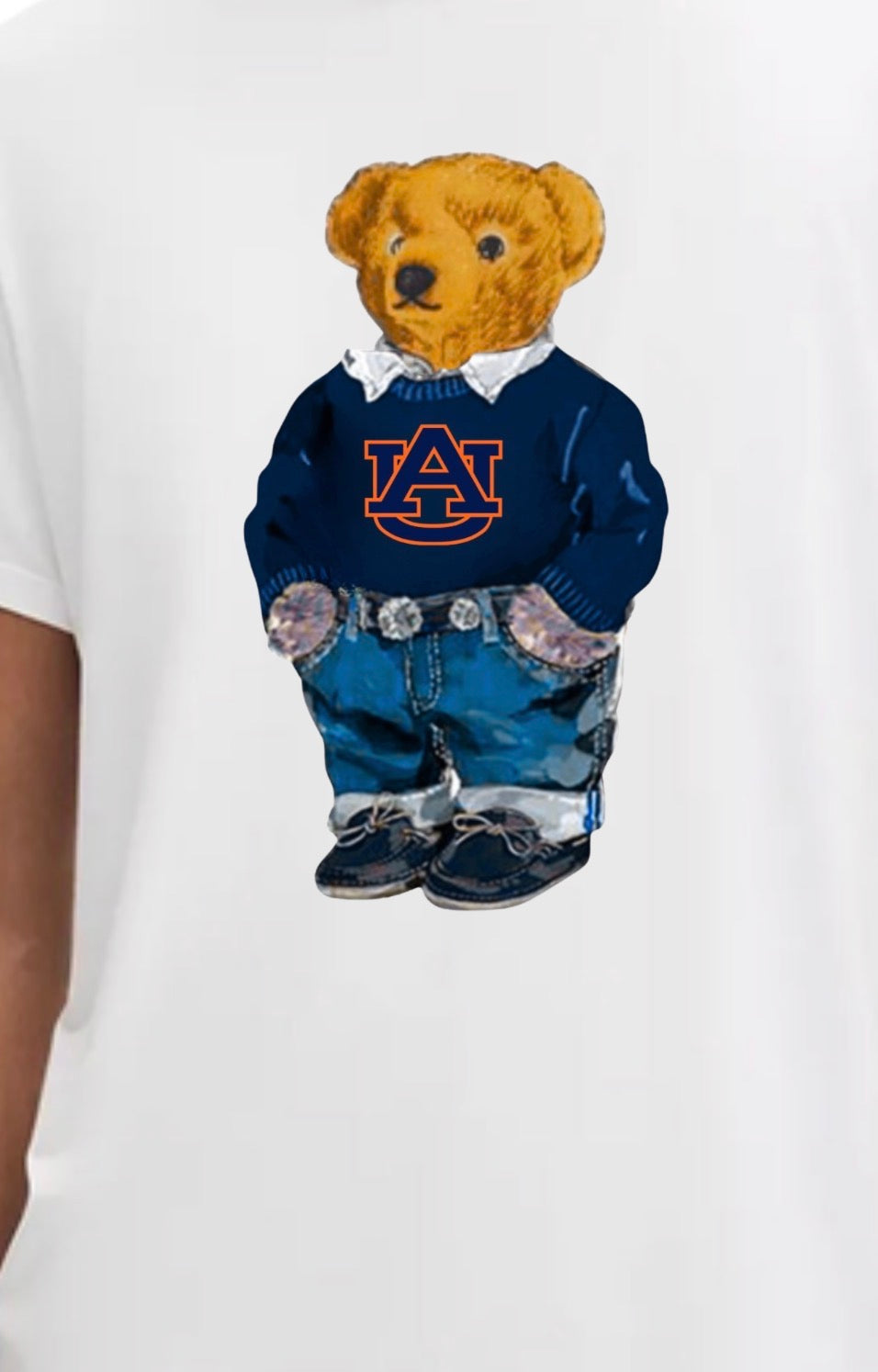 CUSTOM COLLEGE POLO BEAR SWEATSHIRT OR TEE