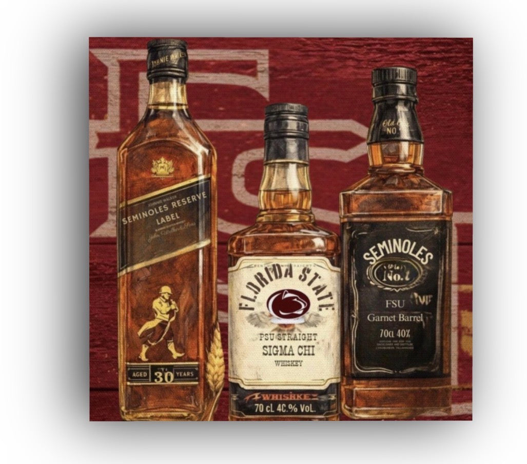 Bourbon Whiskey Artwork Mixed Media College PRINT on paper / Dorm Decor and Graduation Gift