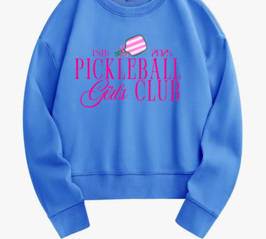 PICKLEBALL "GIRLS CLUB" CREWNECK SWEATSHIRT