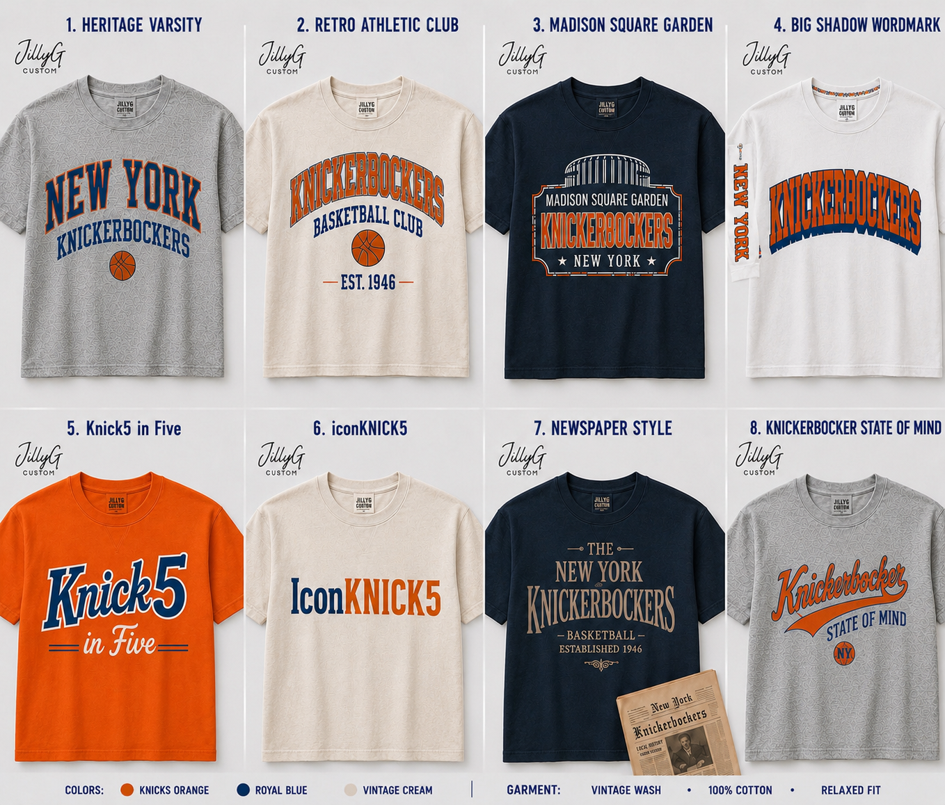 Vintage  Retro Knick5 men’s crew neck tshirts  ….customize your own phrase or name