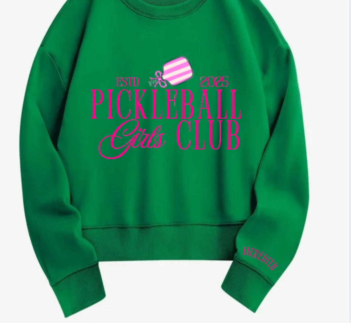 PICKLEBALL "GIRLS CLUB" CREWNECK SWEATSHIRT