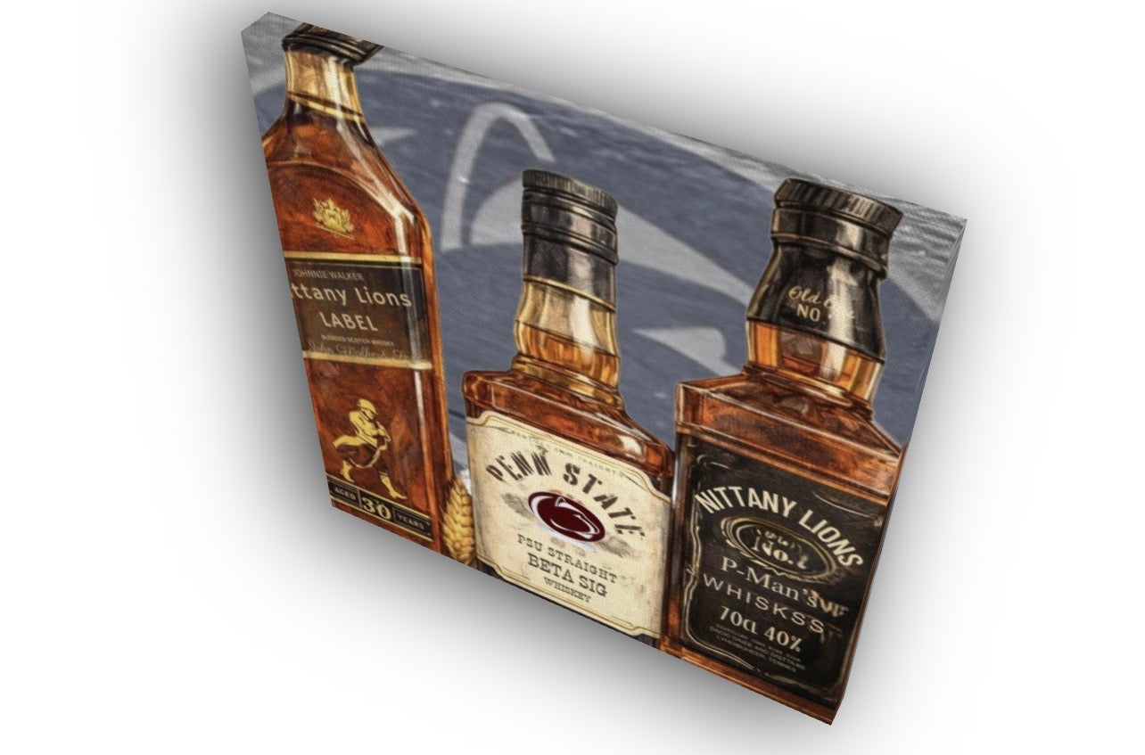 Bourbon Whiskey Artwork Mixed Media College PRINT on paper / Dorm Decor and Graduation Gift