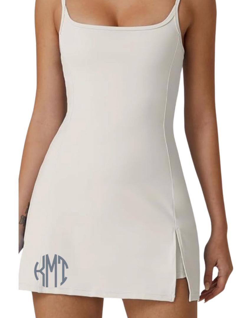 MONOGRAM PICKLEBALL SPAGHETTI TANK DRESS