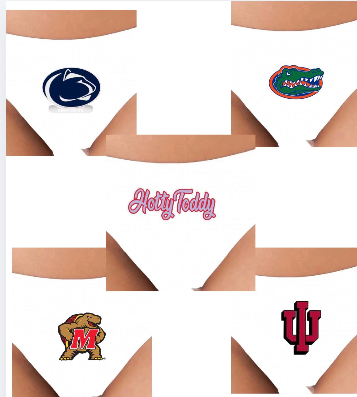 CUSTOM COLLEGE THONG, BOY SHORTS OR CAMI SET