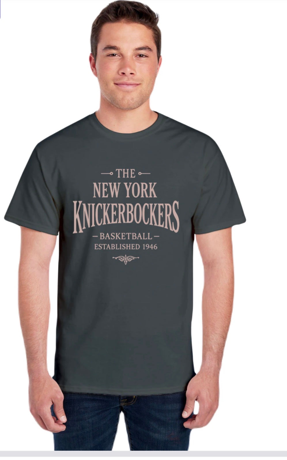 Vintage  Retro Knick5 men’s crew neck tshirts  ….customize your own phrase or name