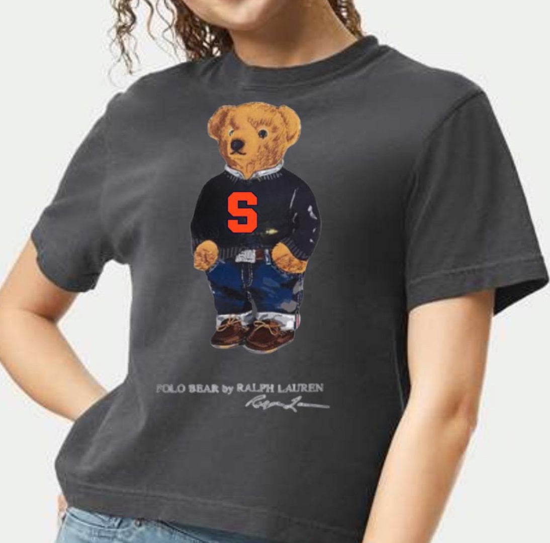 CUSTOM COLLEGE POLO BEAR SWEATSHIRT OR TEE
