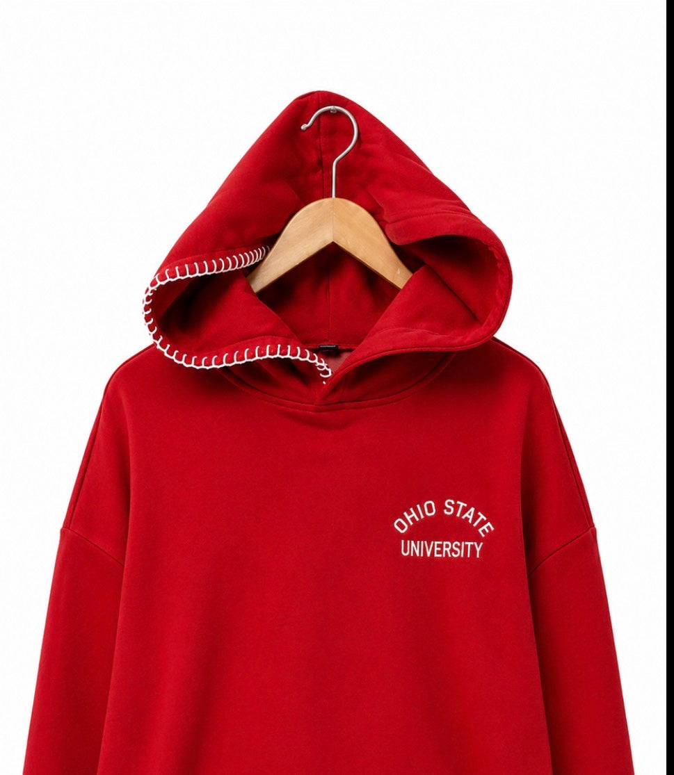 Custom College Hoodie with handstitch detail