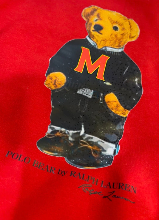 CUSTOM NEW DAD POLO BEAR SWEATSHIRT OR TEE