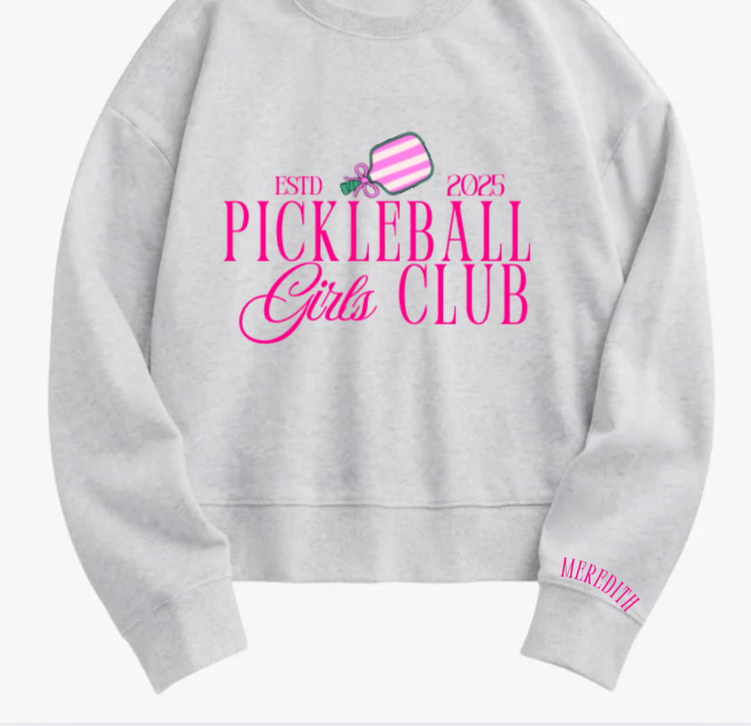 PICKLEBALL "GIRLS CLUB" CREWNECK SWEATSHIRT