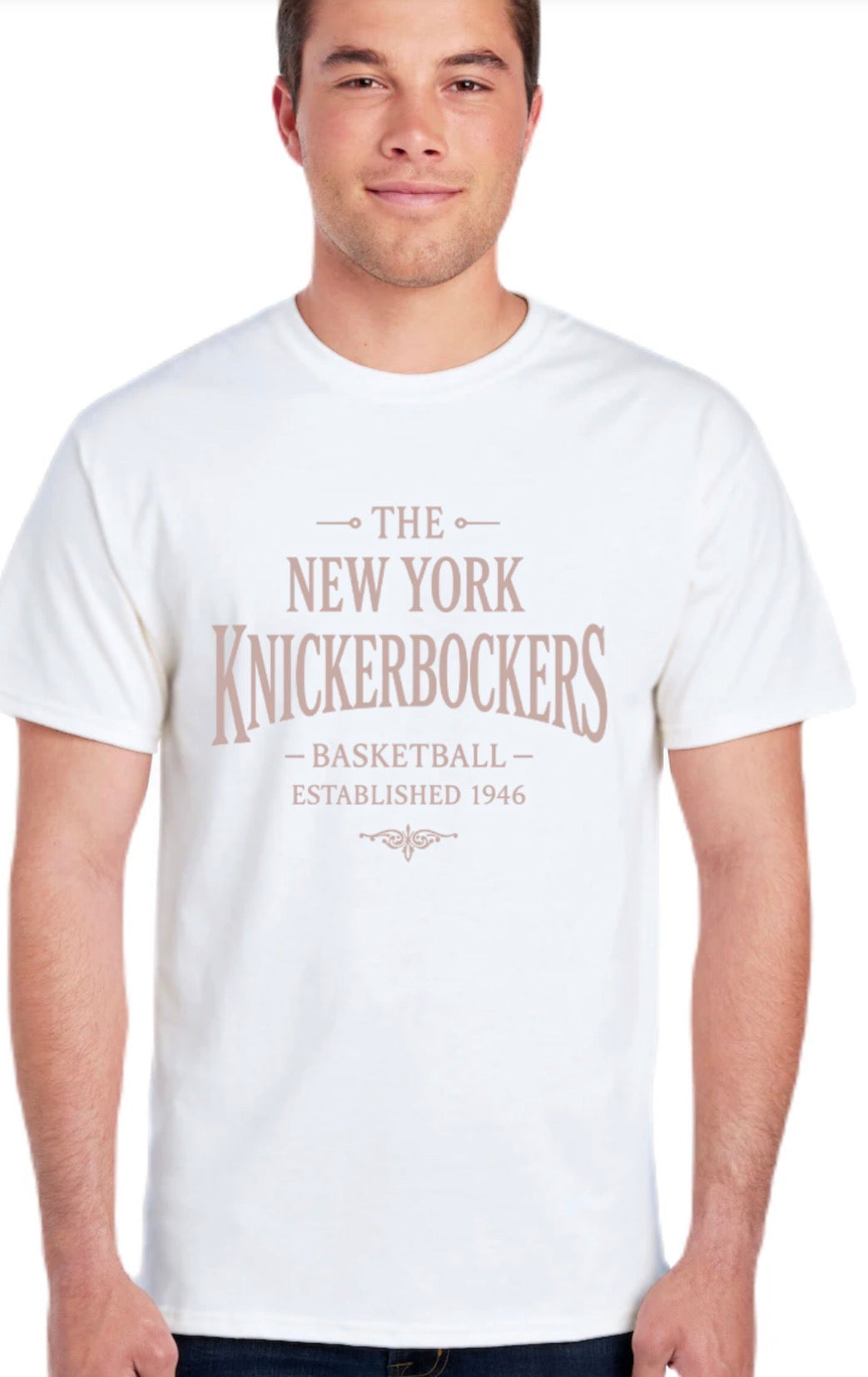 Vintage  Retro Knick5 men’s crew neck tshirts  ….customize your own phrase or name