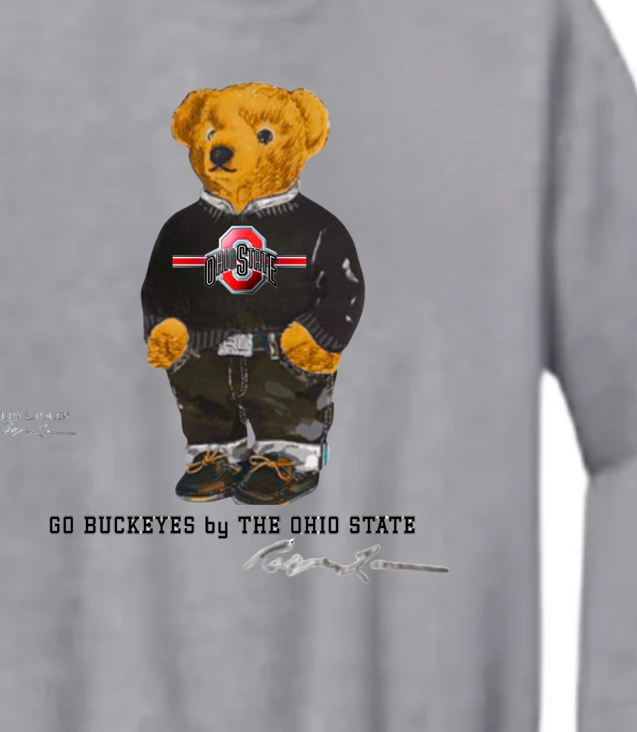 CUSTOM COLLEGE POLO BEAR SWEATSHIRT OR TEE