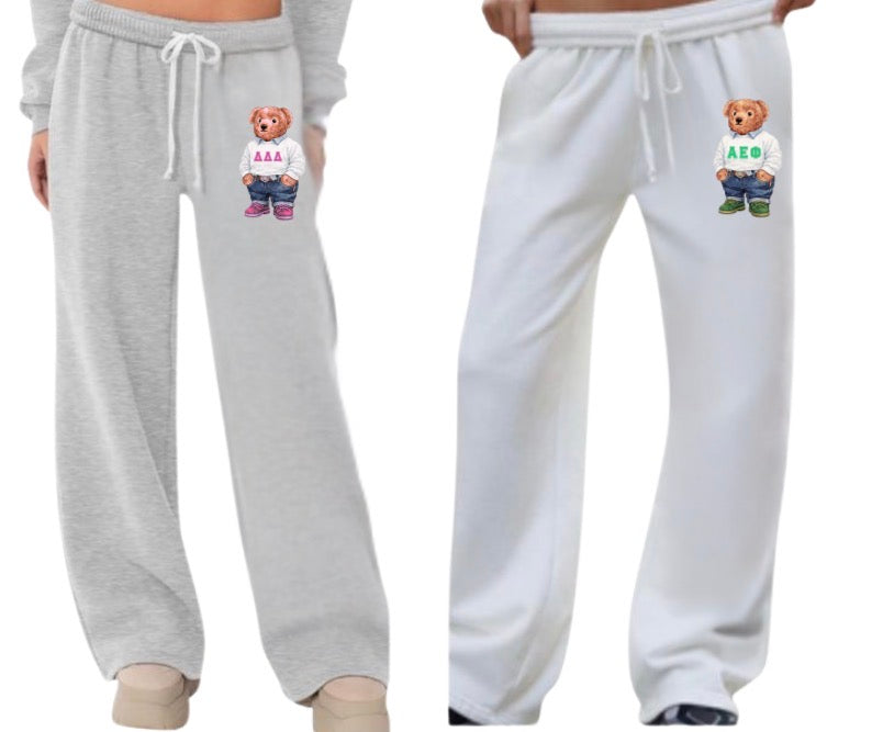 CUSTOM SET SORORITY BEAR PULLOVER Sweatshirt and Sweatpant set