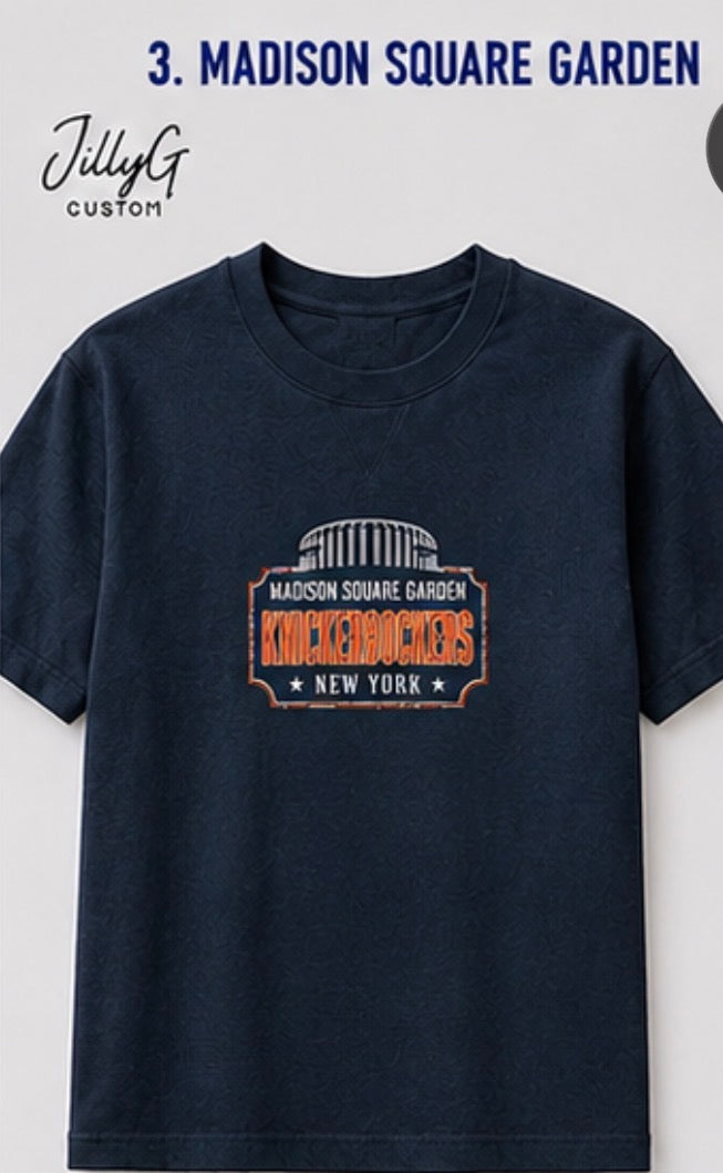 Vintage  Retro Knick5 men’s crew neck tshirts  ….customize your own phrase or name