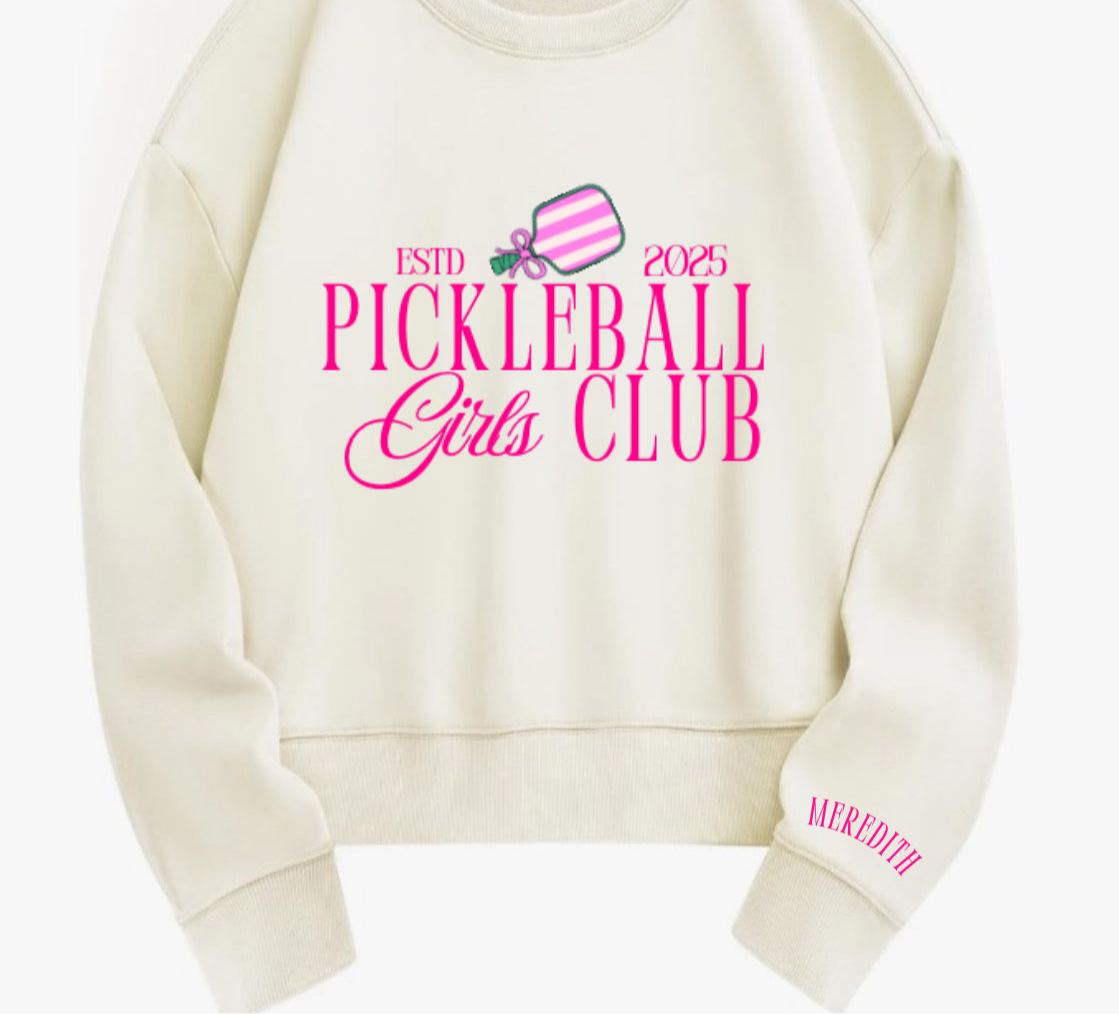 PICKLEBALL "GIRLS CLUB" CREWNECK SWEATSHIRT