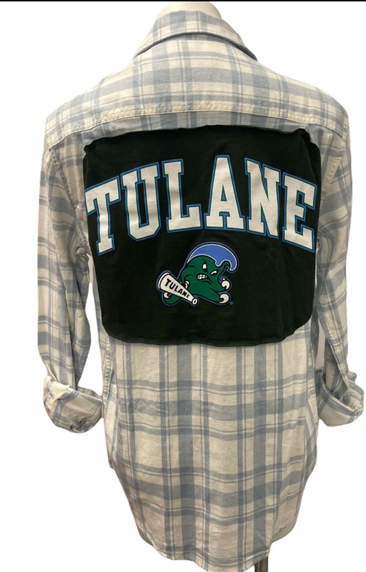PATCHED VINTAGE COLLEGE FLANNELS