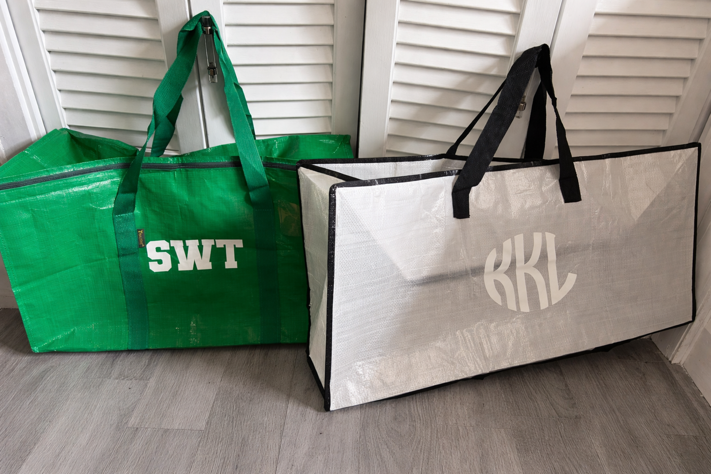 Personalized Dorm Packing Bags | College Move-In Storage Set 29”| Custom Name or Monogram | Senior Graduation Gift | Preppy Jumbo Storage Tote (dance team, bridal/bachelorette weekend