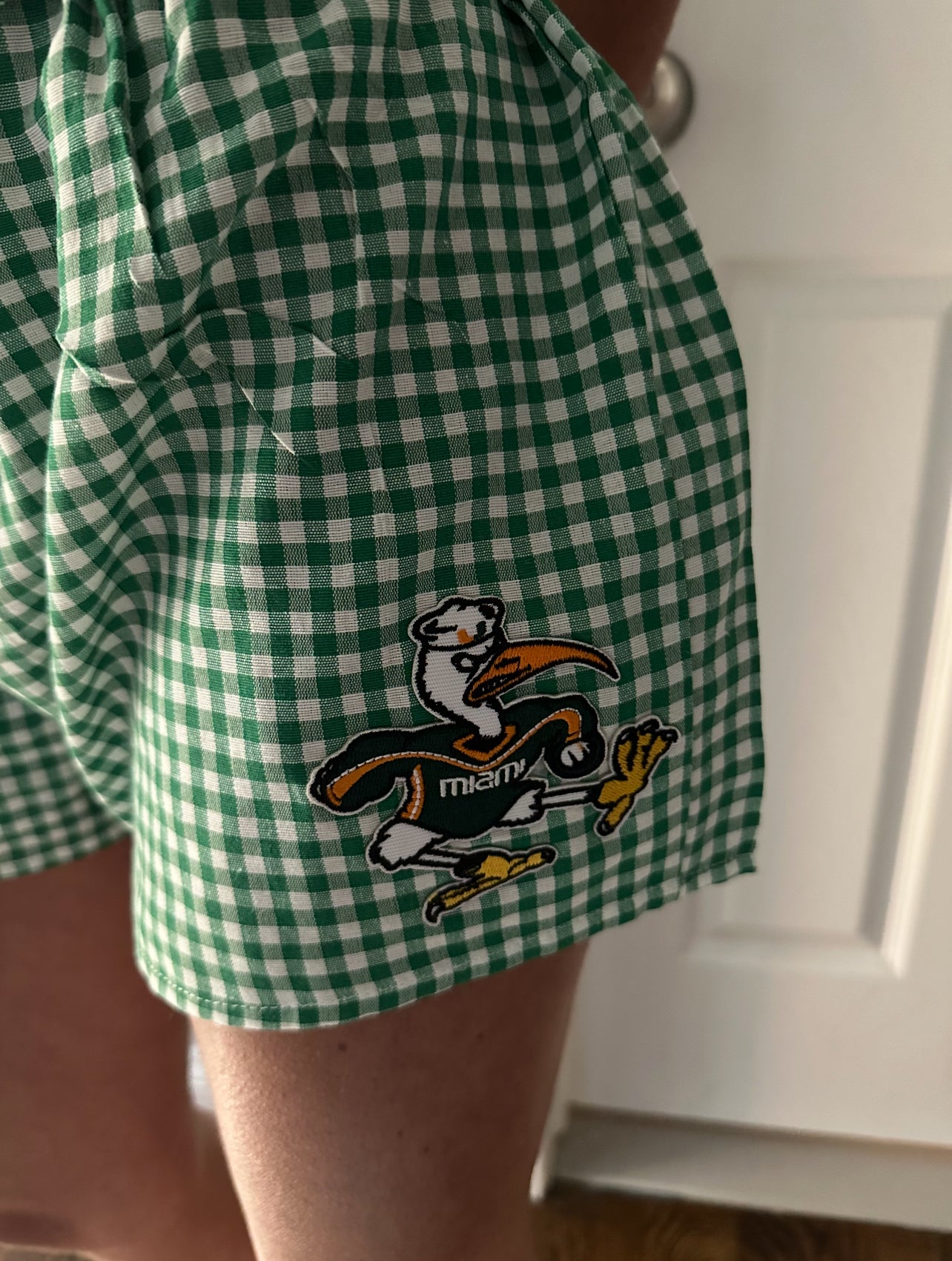GINGHAM BOXER SHORTS COLLEGE TEAM CAMP CUSTOMIZABLE