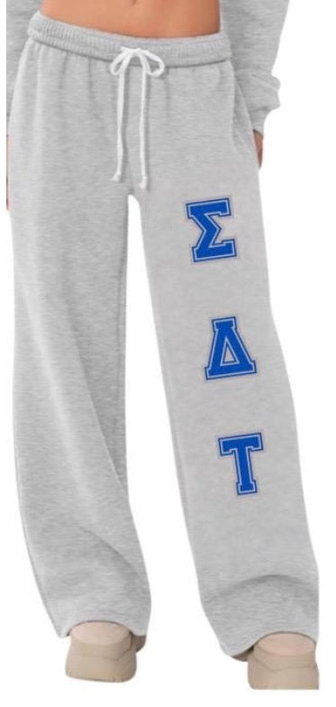 CUSTOM WIDE LEG SWEATPANTS SORORITY, COLLEGE, CAMP, TEAMS