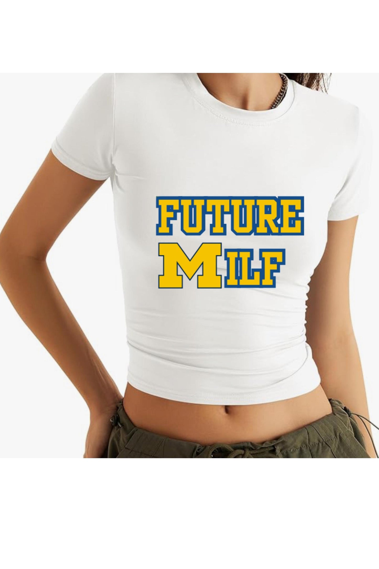 FUTURE MILF CROPPED BABY TEE COLLEGE