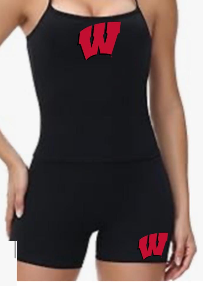 COLLEGE SET SPAGHETTI TANK OR SHORT SLEEVE WITH SLIM LOW WAIST FOLD SHORTS