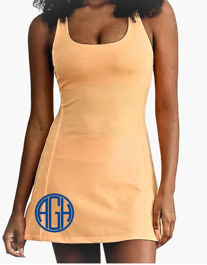PICKLEBALL TANK DRESS WITH BRA MONOGRAM