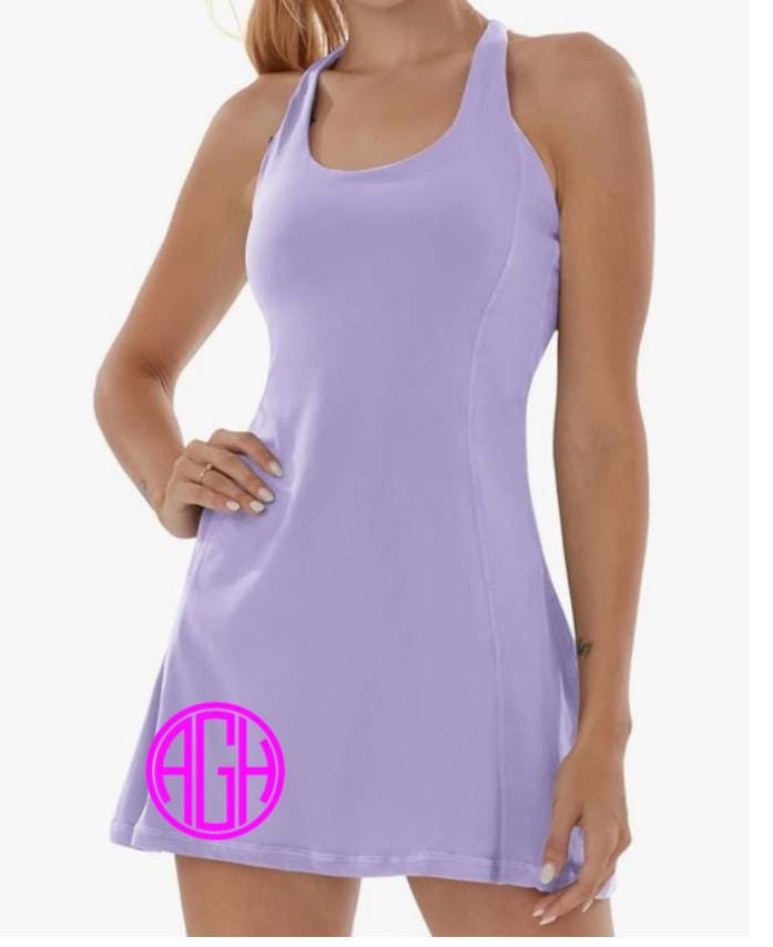 PICKLEBALL TANK DRESS WITH BRA MONOGRAM