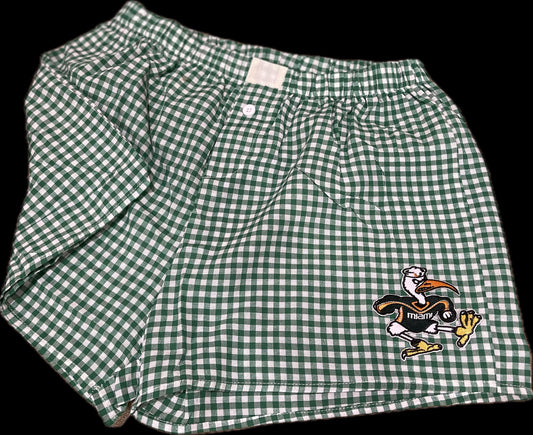 GINGHAM BOXER SHORTS COLLEGE TEAM CAMP CUSTOMIZABLE