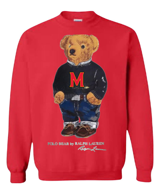 VINTAGE POLO BEAR CREW SWEATSHIRT COLLEGE