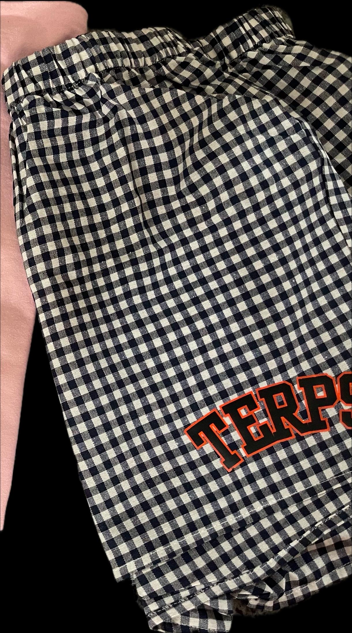 GINGHAM BOXER SHORTS COLLEGE TEAM CAMP CUSTOMIZABLE